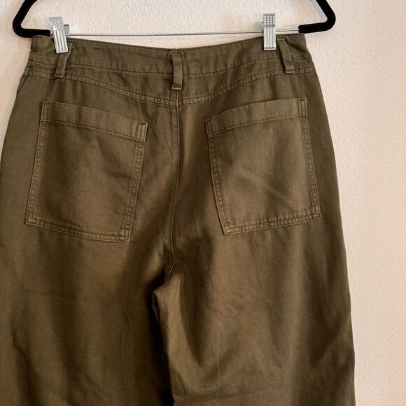 GAP 8P Petite Khaki Pants 82%Cotton/18%Lyocell Olive Green - Picture 3 of 8